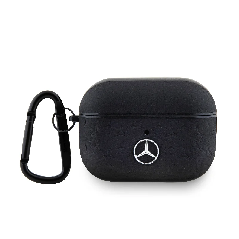 AirPods Pro 2 - Leather Black Hard Case Star Pattern Design - Mercedes-Benz