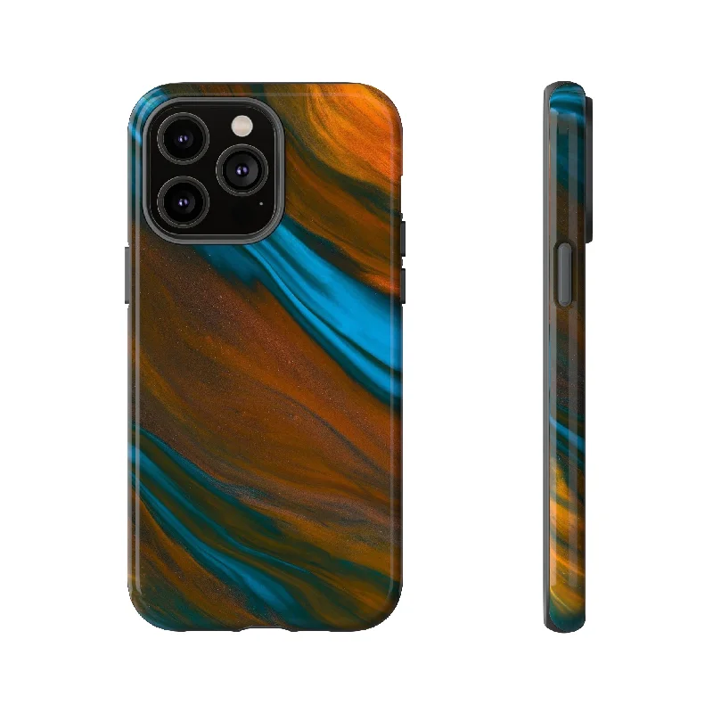 Orange Swipes Ink Art - Protective Phone Case