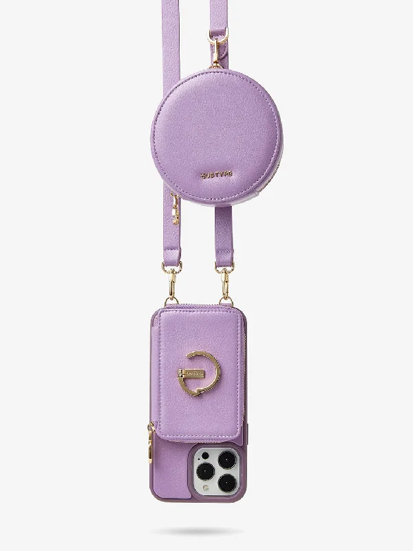 Purple Craft- Crossbody Phone Case Round Pouch Set