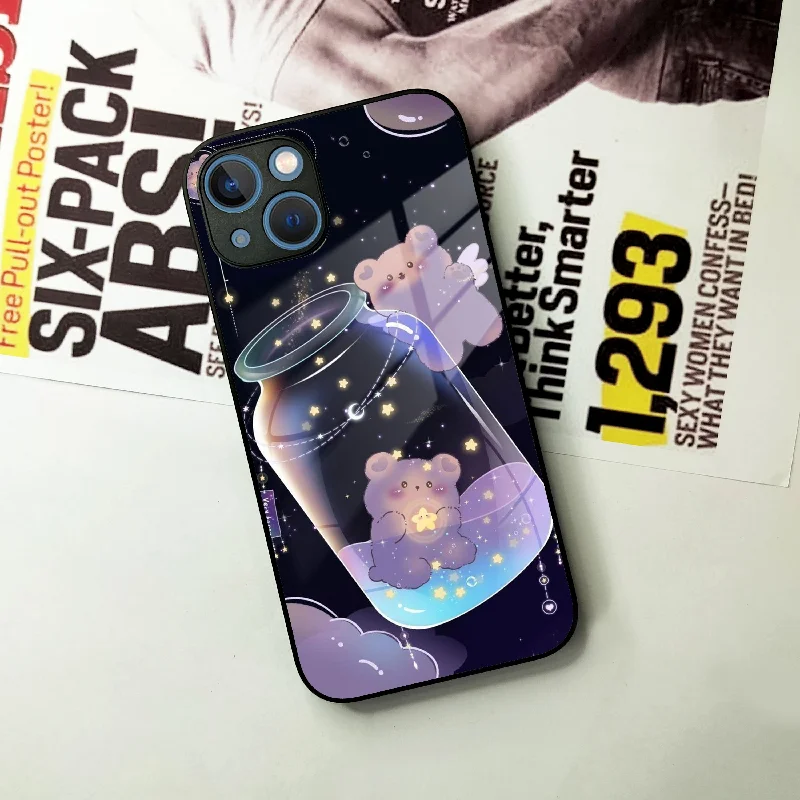 Sky Panda Design Glass Phone Case Cover V2 For iPhone