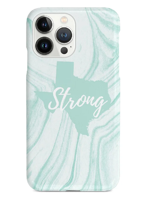 Texas Strong Teal Marble Pattern Support Phone Case