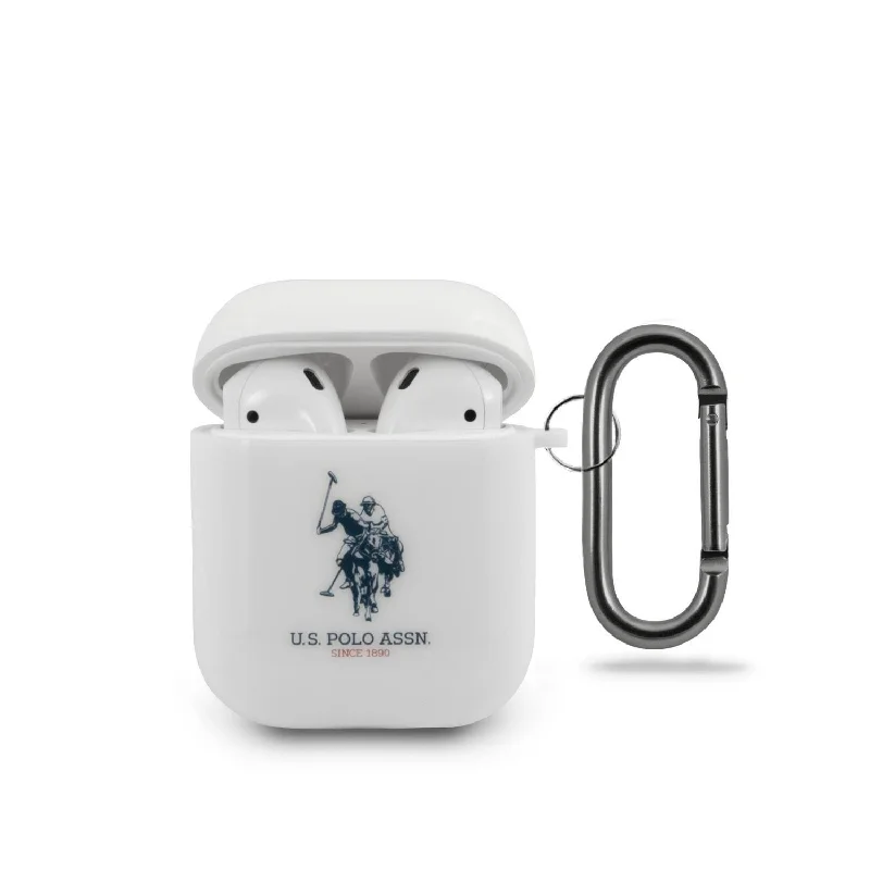 AirPods 1/2 - Hard Case White Shiny Double Horse Logo - U.S. Polo Assn.