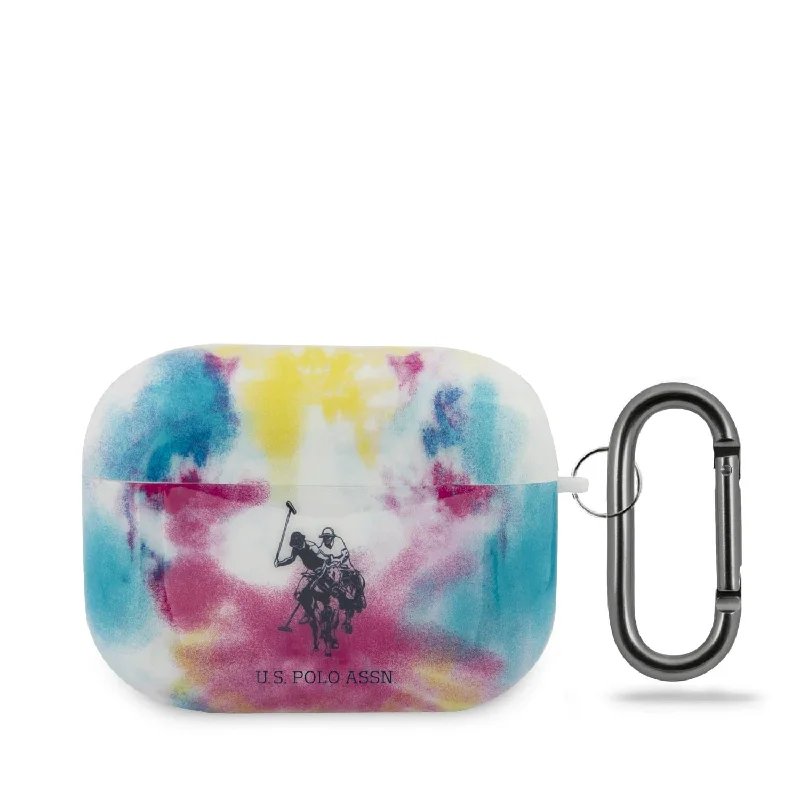 Airpods pro - Hard Case Multicolor Shiny Tie & Dye Print Double Horse Logo - U.S. Polo Assn.