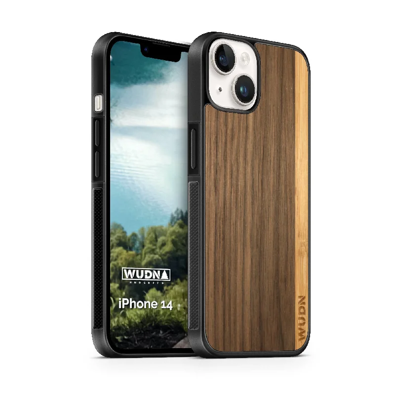 Slim Wooden iPhone Case (Walnut / Bamboo Stripe)