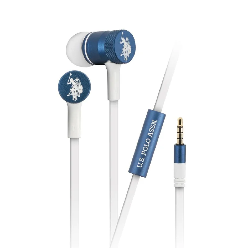 Earphones - Blue Wire Horse Logo - U.S. Polo Assn.