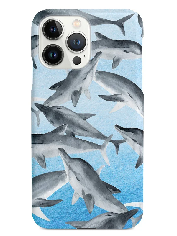 Watercolor Dolphins - Black Case