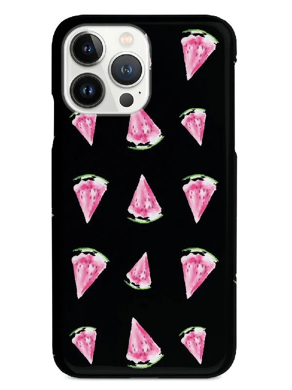 Watercolor Watermelon Pattern - Black Case