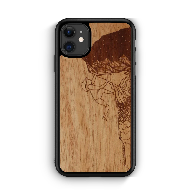 Wooden Phone Case (Outdoor Adventure - Rock Climber Night Landscape)