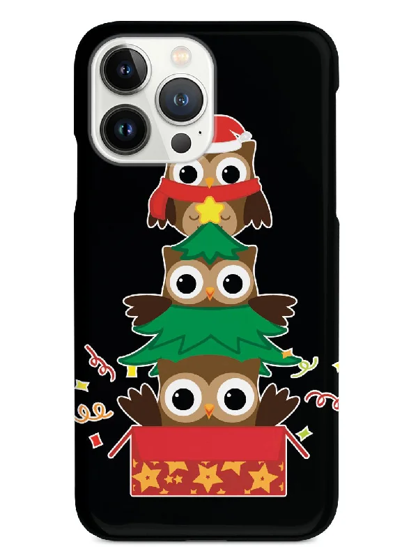 Christmas Owls Trio - Black Case