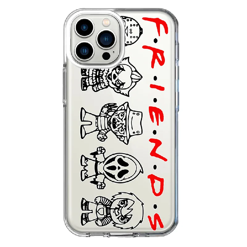 For Apple iPhone 11 Pro Cute Halloween Spooky Horror Scary Characters Friends Design Hybrid Protective Phone Case Cover