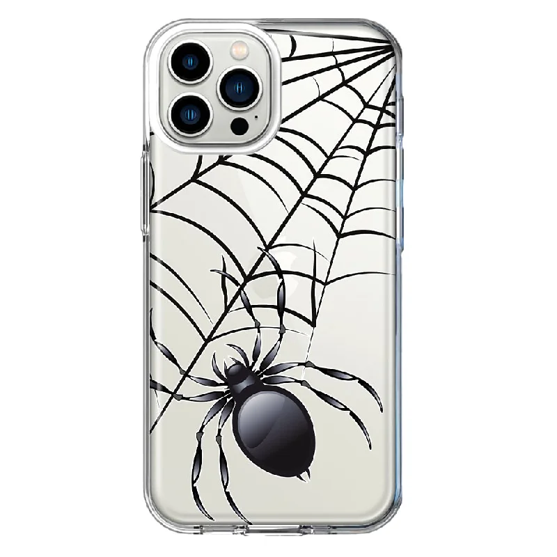 For Apple iPhone 11 Pro Max Creepy Black Spider Web Halloween Horror Spooky Design Hybrid Protective Phone Case Cover