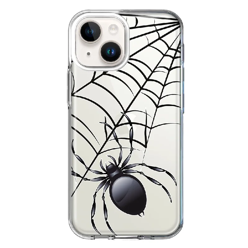 For Apple iPhone 13 Mini Creepy Black Spider Web Halloween Horror Spooky Design Hybrid Protective Phone Case Cover