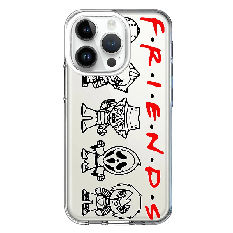 For Apple iPhone 14 Pro Cute Halloween Spooky Horror Scary Characters Friends Design Hybrid Protective Phone Case Cover