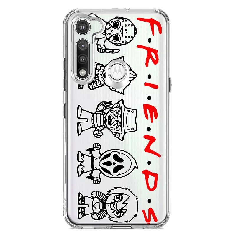 For Motorola Moto G Fast Cute Halloween Spooky Horror Scary Characters Friends Design Hybrid Protective Phone Case Cover