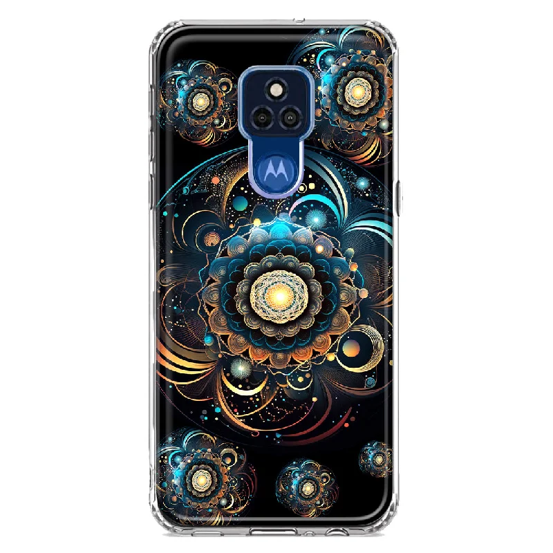 For Motorola Moto G Play 2021 Mandala Geometry Abstract Multiverse Pattern Design Hybrid Protective Phone Case Cover