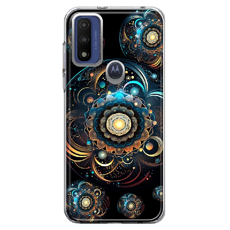 For Motorola Moto G Play 2023 Mandala Geometry Abstract Multiverse Pattern Design Hybrid Protective Phone Case Cover