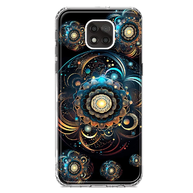 For Motorola Moto G Power 2021 Mandala Geometry Abstract Multiverse Pattern Design Hybrid Protective Phone Case Cover