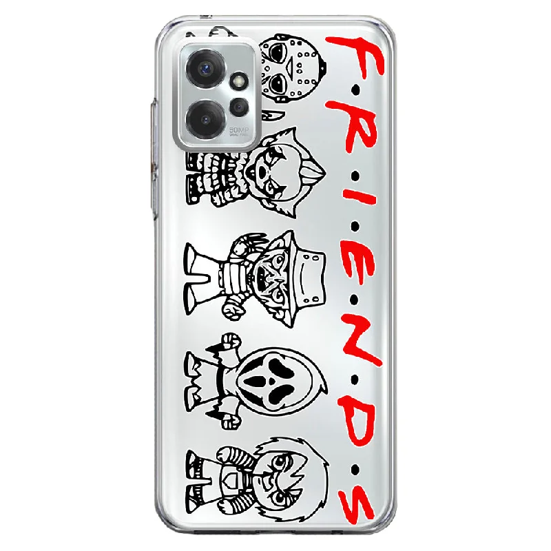 For Motorola Moto G Power 5G 2023 Cute Halloween Spooky Horror Scary Characters Friends Design Hybrid Protective Phone Case Cover