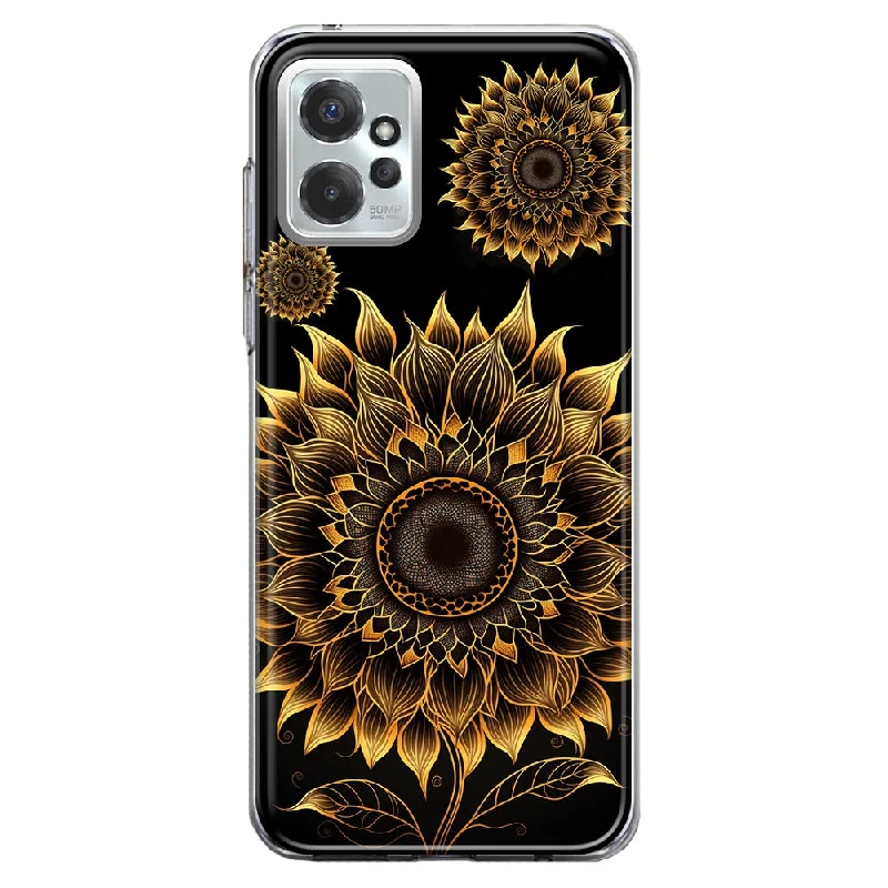 For Motorola Moto G Power 5G 2023 Mandala Geometry Abstract Sunflowers Pattern Design Hybrid Protective Phone Case Cover