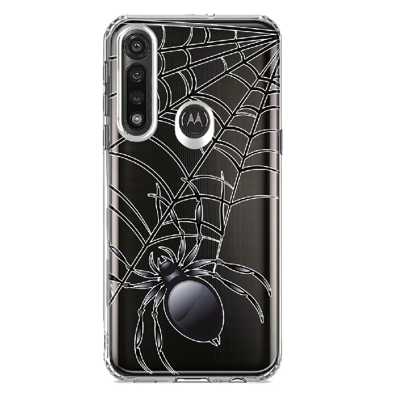 For Motorola Moto G Power Creepy Black Spider Web Halloween Horror Spooky Design Hybrid Protective Phone Case Cover