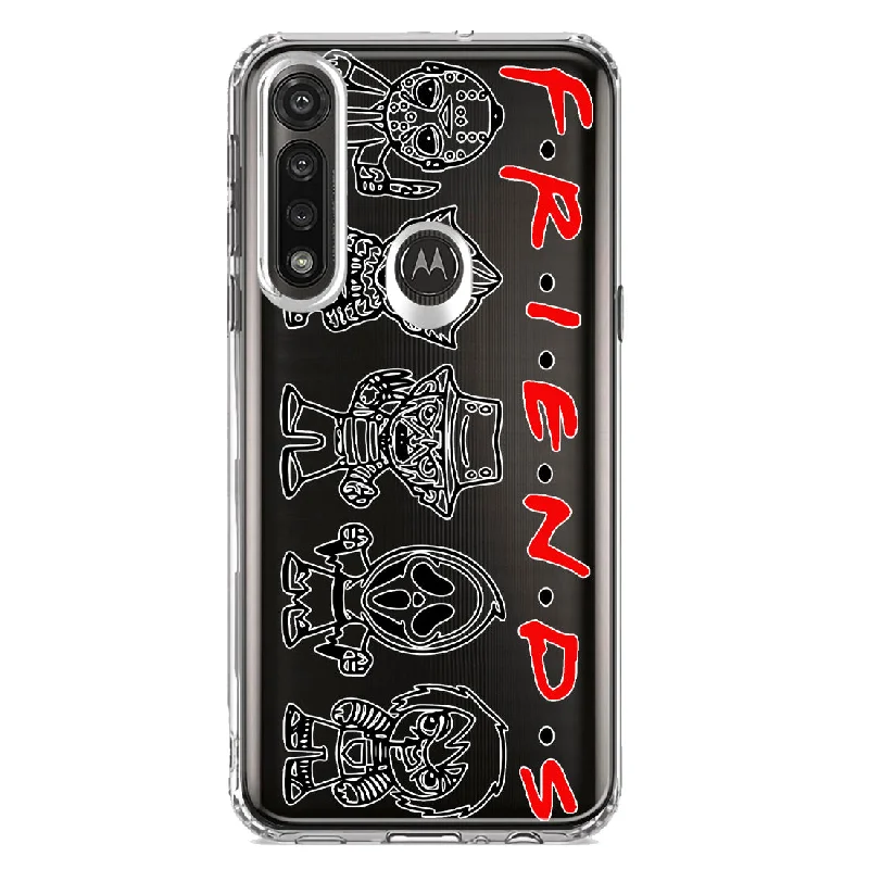 For Motorola Moto G Power Cute Halloween Spooky Horror Scary Characters Friends Design Hybrid Protective Phone Case Cover