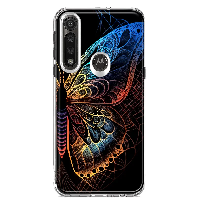 For Motorola Moto G Power Mandala Geometry Abstract Butterfly Pattern Design Hybrid Protective Phone Case Cover