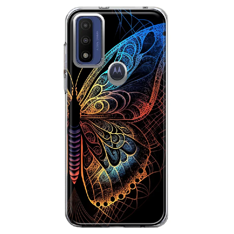 For Motorola Moto G Pure G Power 2022 G Play 2023 Mandala Geometry Abstract Butterfly Pattern Design Hybrid Protective Phone Case Cover