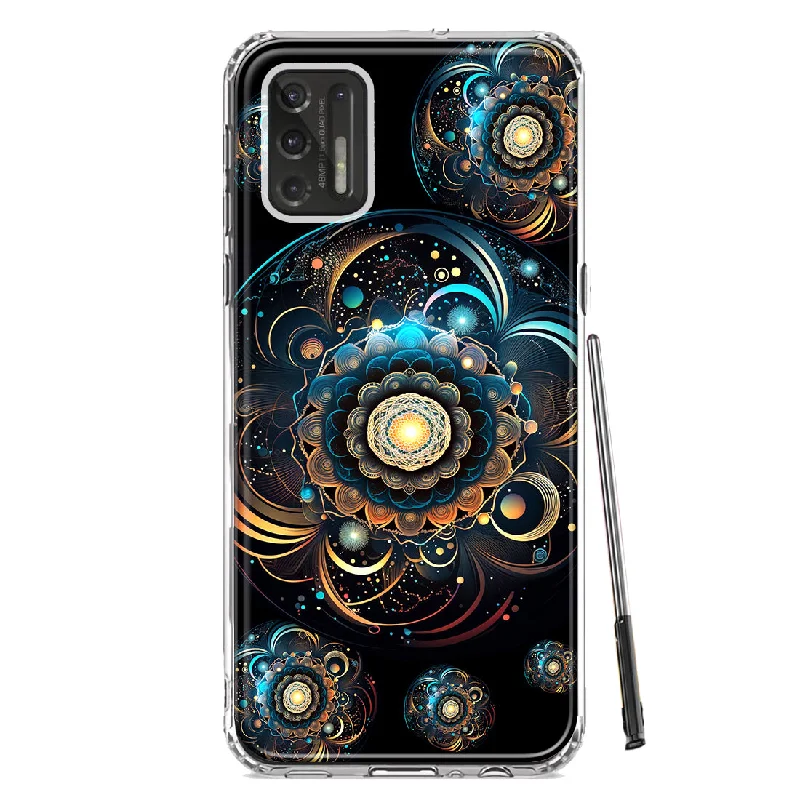 For Motorola Moto G Stylus 2021 Mandala Geometry Abstract Multiverse Pattern Design Hybrid Protective Phone Case Cover