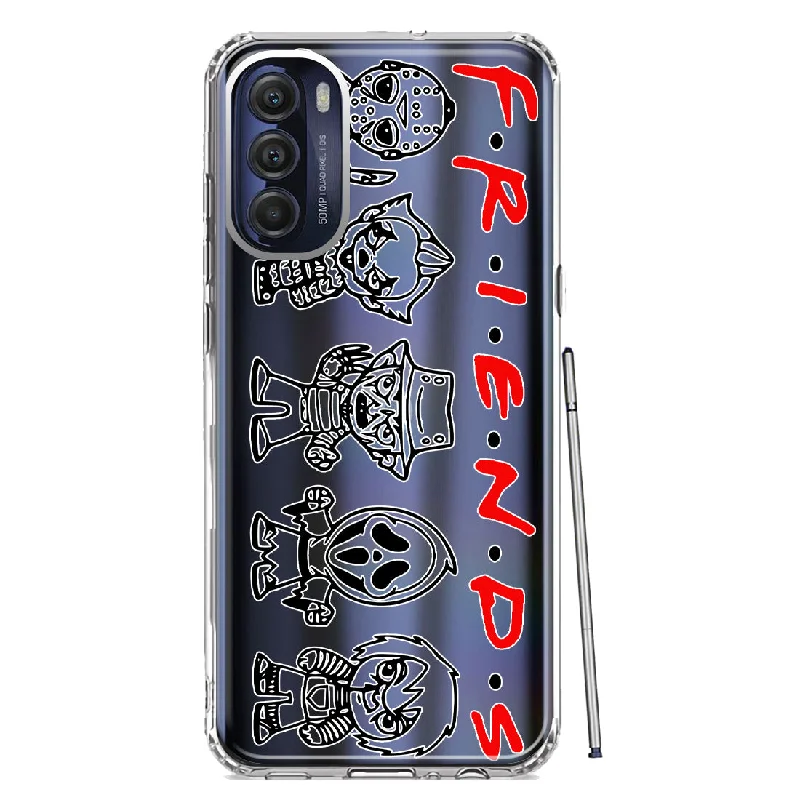 For Motorola Moto G Stylus 4G 2022 Cute Halloween Spooky Horror Scary Characters Friends Design Hybrid Protective Phone Case Cover