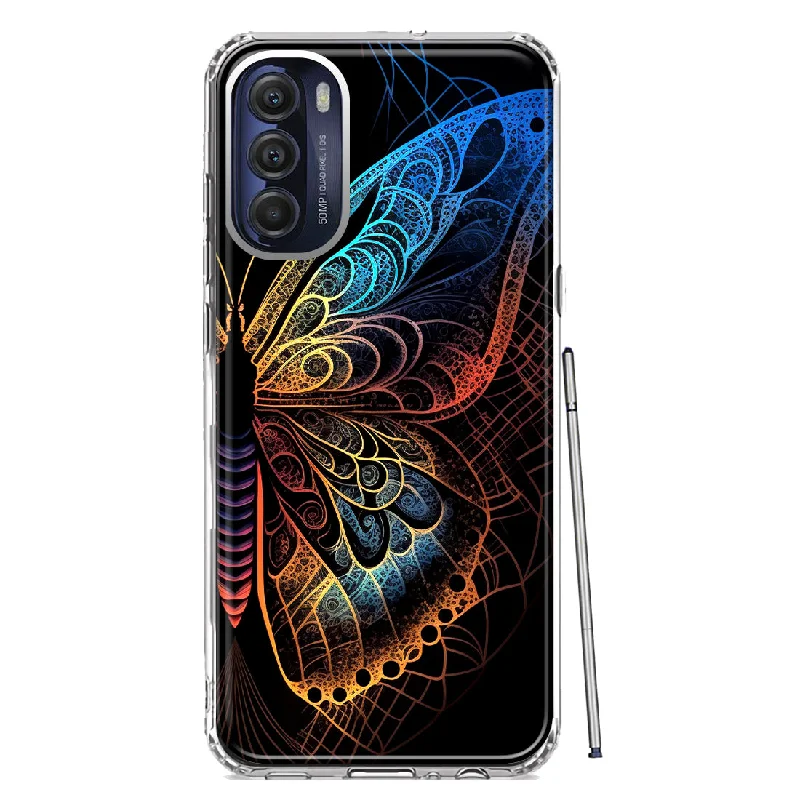 For Motorola Moto G Stylus 5G 2022 Mandala Geometry Abstract Butterfly Pattern Design Hybrid Protective Phone Case Cover