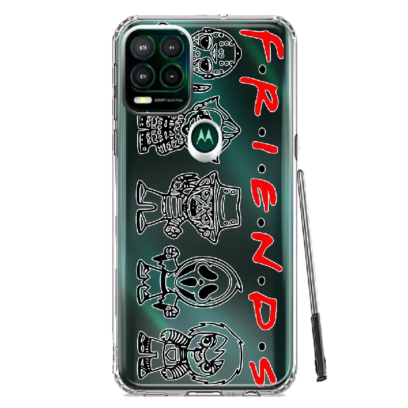 For Motorola Moto G Stylus 5G Cute Halloween Spooky Horror Scary Characters Friends Design Hybrid Protective Phone Case Cover