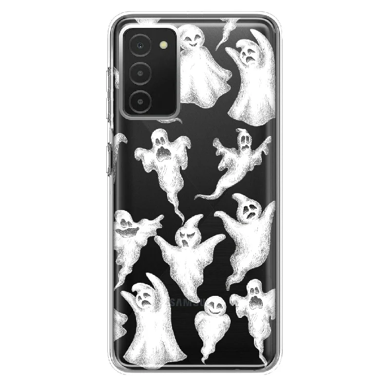 For Samsung Galaxy A03S Cute Halloween Spooky Floating Ghosts Horror Scary Design Hybrid Protective Phone Case Cover