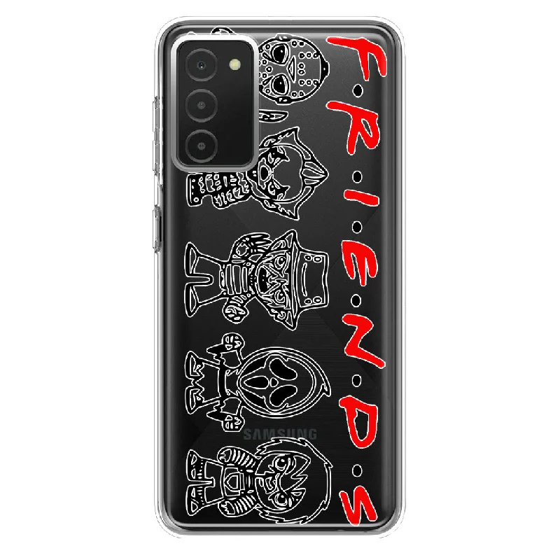 For Samsung Galaxy A03S Cute Halloween Spooky Horror Scary Characters Friends Design Hybrid Protective Phone Case Cover