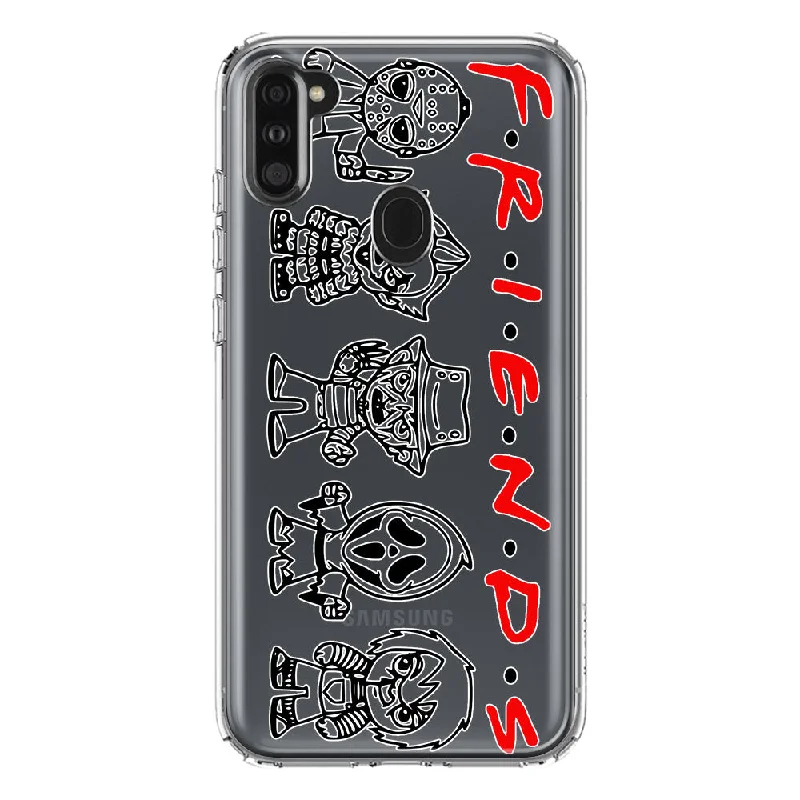 For Samsung Galaxy A11 Cute Halloween Spooky Horror Scary Characters Friends Design Hybrid Protective Phone Case Cover