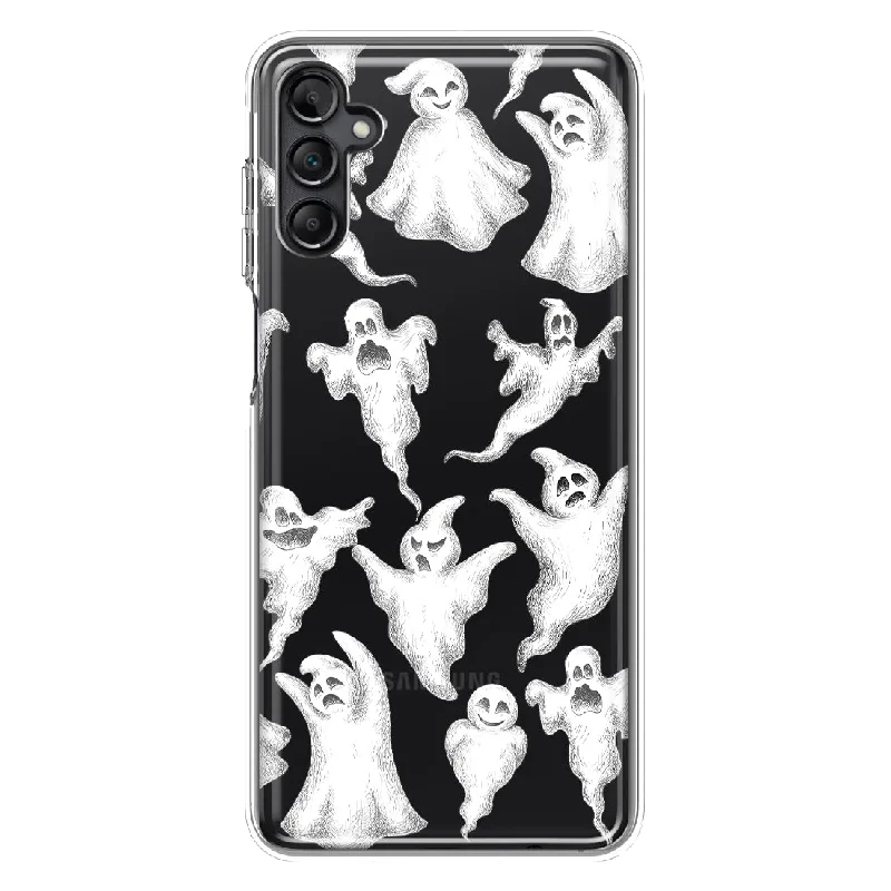 For Samsung Galaxy A13 Cute Halloween Spooky Floating Ghosts Horror Scary Design Hybrid Protective Phone Case Cover