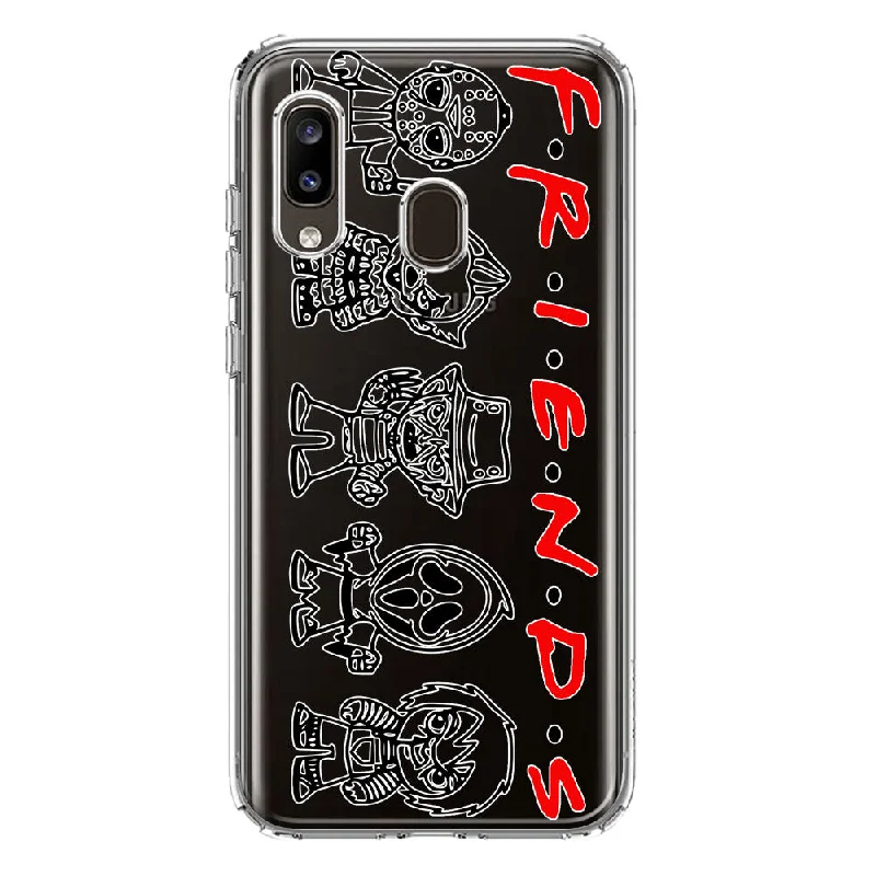 For Samsung Galaxy A20 Cute Halloween Spooky Horror Scary Characters Friends Design Hybrid Protective Phone Case Cover