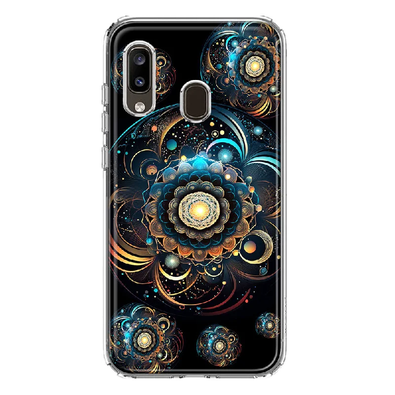 For Samsung Galaxy A20 Mandala Geometry Abstract Multiverse Pattern Design Hybrid Protective Phone Case Cover