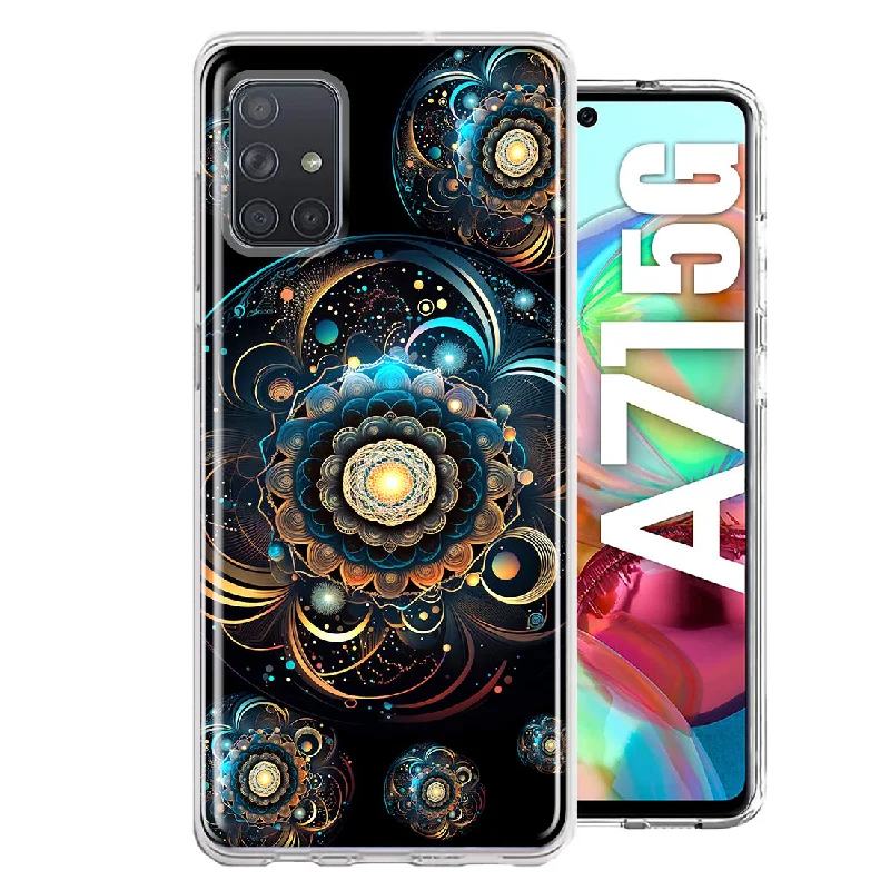 For Samsung Galaxy A71 4G Mandala Geometry Abstract Multiverse Pattern Design Hybrid Protective Phone Case Cover