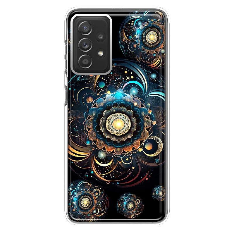 For Samsung Galaxy A72 Mandala Geometry Abstract Multiverse Pattern Design Hybrid Protective Phone Case Cover