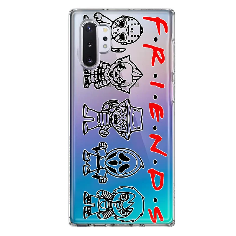 For Samsung Galaxy Note 10 Cute Halloween Spooky Horror Scary Characters Friends Design Hybrid Protective Phone Case Cover