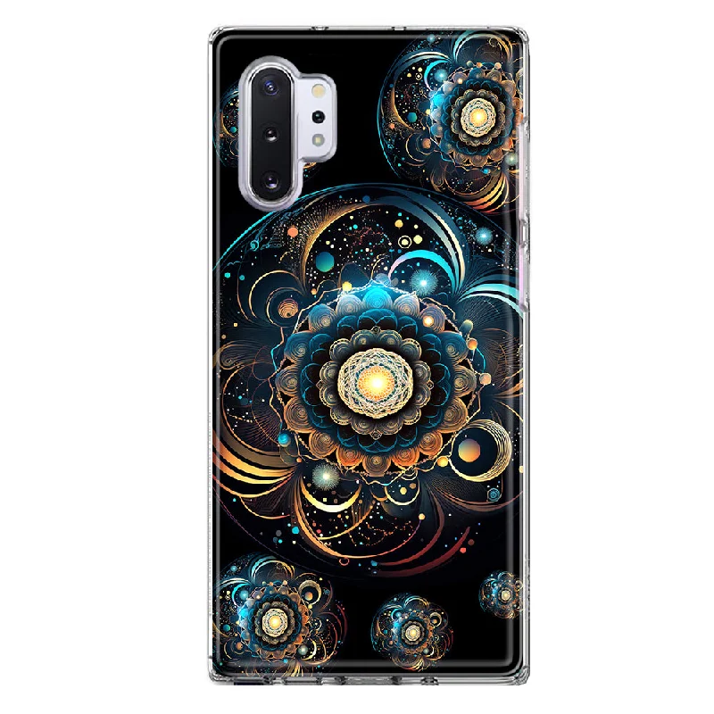 For Samsung Galaxy Note 10 Mandala Geometry Abstract Multiverse Pattern Design Hybrid Protective Phone Case Cover