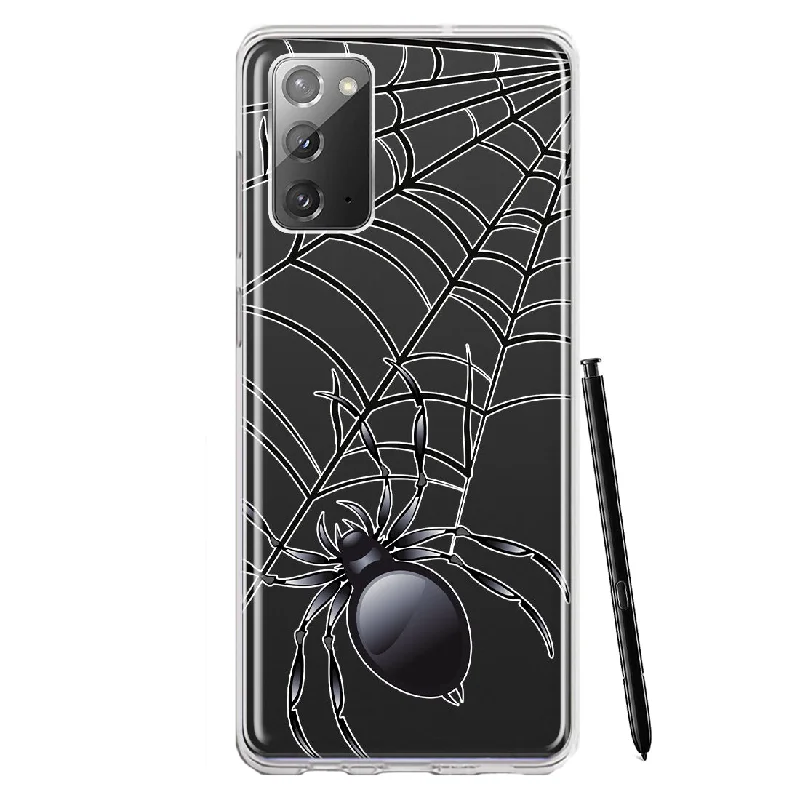 For Samsung Galaxy Note 20 Creepy Black Spider Web Halloween Horror Spooky Design Hybrid Protective Phone Case Cover