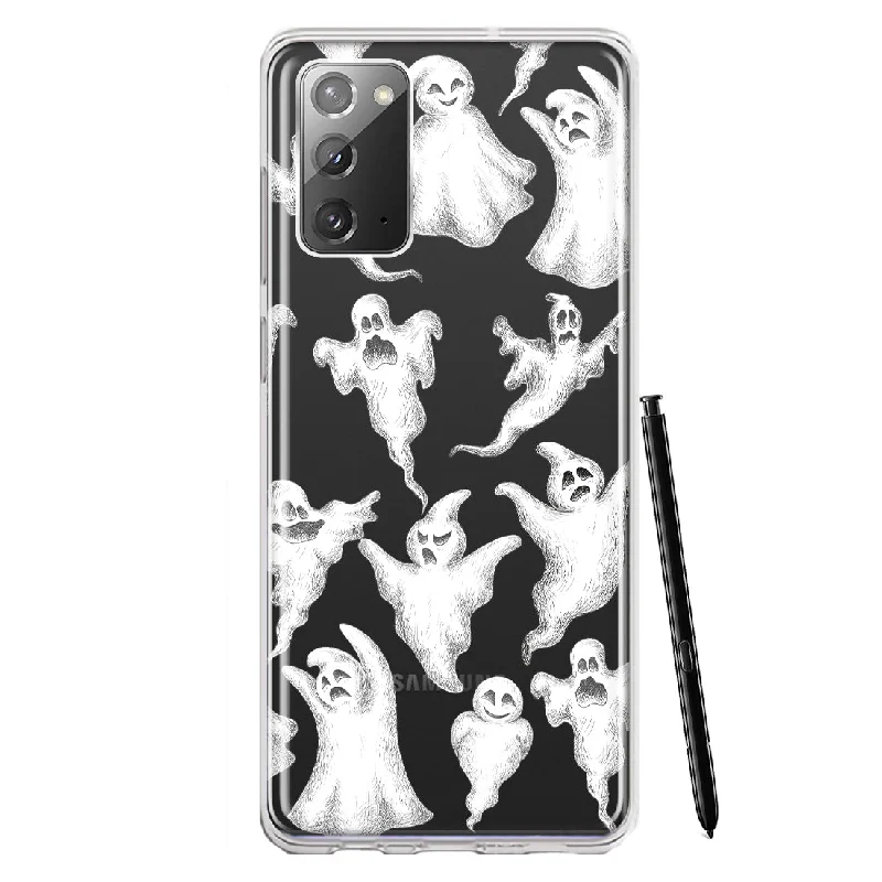 For Samsung Galaxy Note 20 Cute Halloween Spooky Floating Ghosts Horror Scary Design Hybrid Protective Phone Case Cover