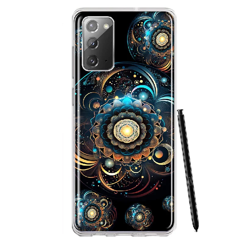 For Samsung Galaxy Note 20 Mandala Geometry Abstract Multiverse Pattern Design Hybrid Protective Phone Case Cover