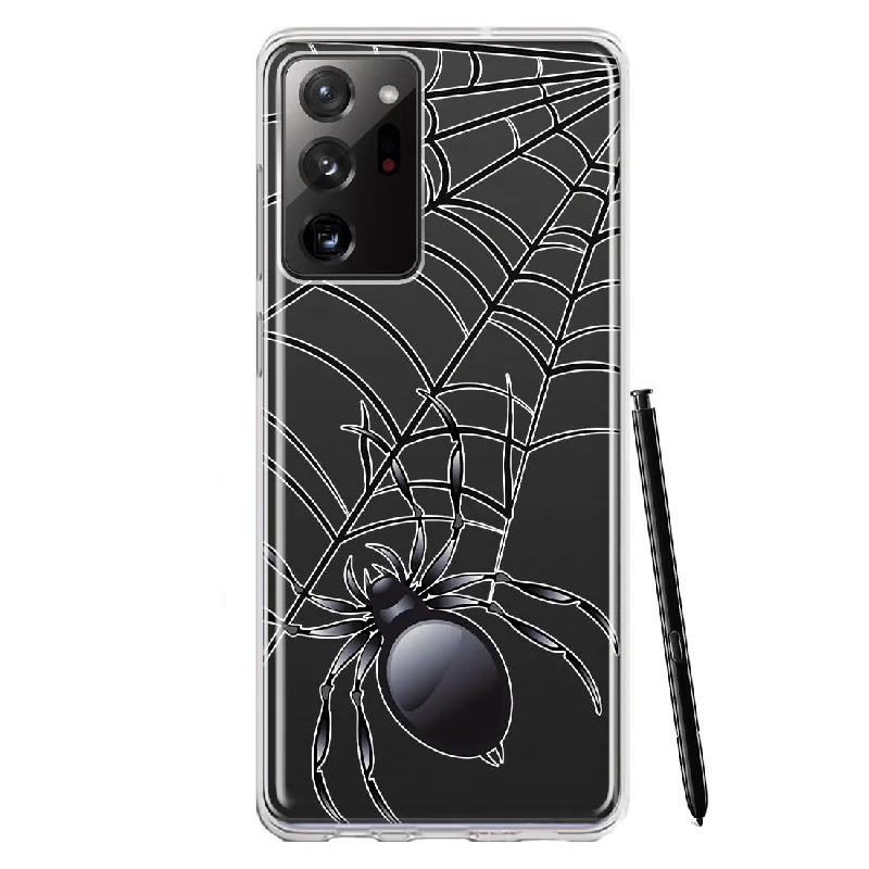 For Samsung Galaxy Note 20 Ultra Creepy Black Spider Web Halloween Horror Spooky Design Hybrid Protective Phone Case Cover