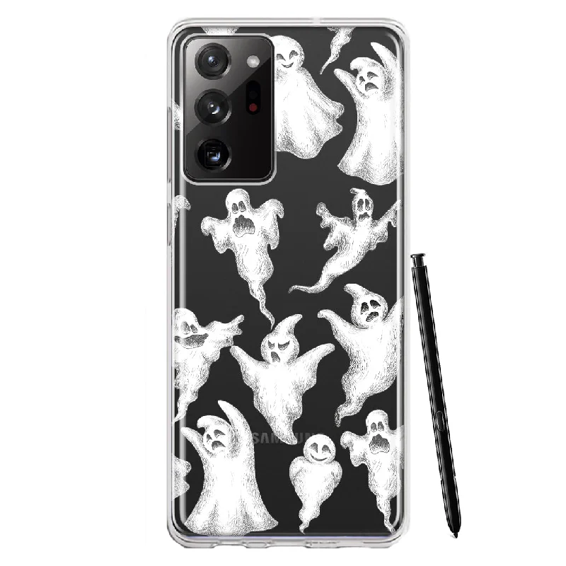 For Samsung Galaxy Note 20 Ultra Cute Halloween Spooky Floating Ghosts Horror Scary Design Hybrid Protective Phone Case Cover