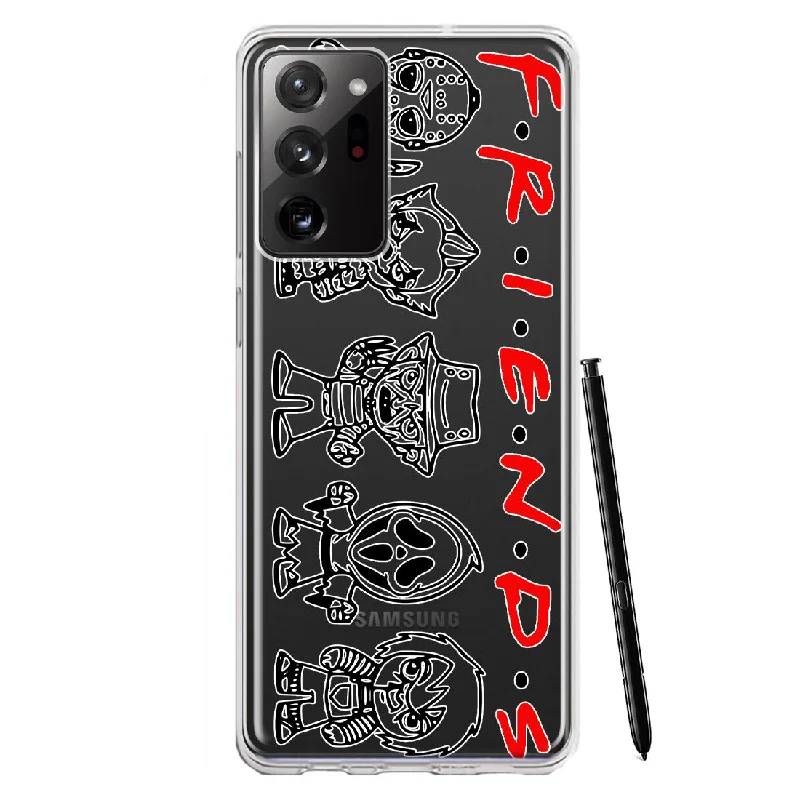 For Samsung Galaxy Note 20 Ultra Cute Halloween Spooky Horror Scary Characters Friends Design Hybrid Protective Phone Case Cover