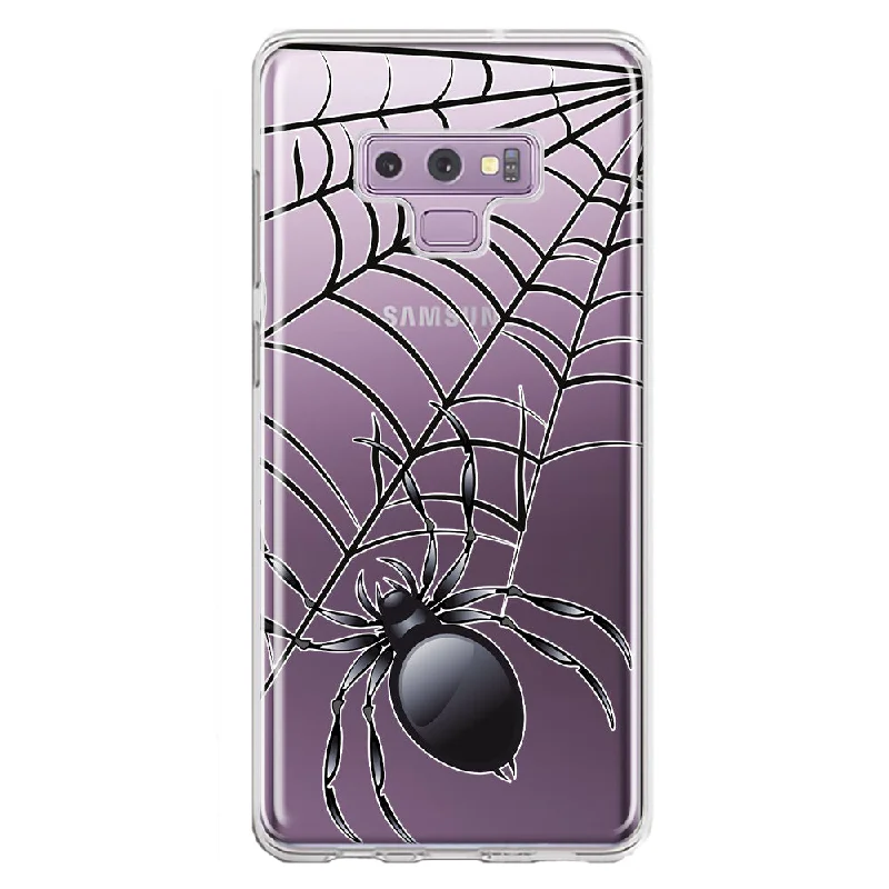 For Samsung Galaxy Note 9 Creepy Black Spider Web Halloween Horror Spooky Design Hybrid Protective Phone Case Cover