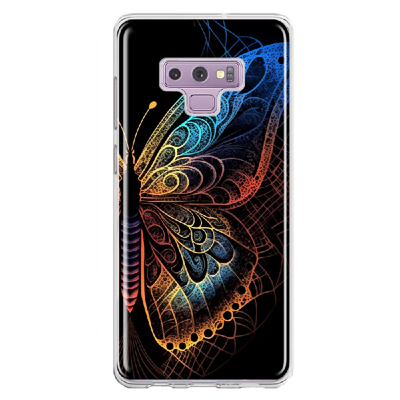 For Samsung Galaxy Note 9 Mandala Geometry Abstract Butterfly Pattern Design Hybrid Protective Phone Case Cover