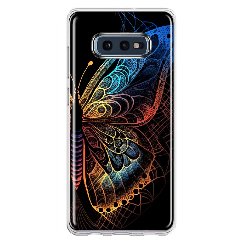 For Samsung Galaxy S10e Mandala Geometry Abstract Butterfly Pattern Design Hybrid Protective Phone Case Cover